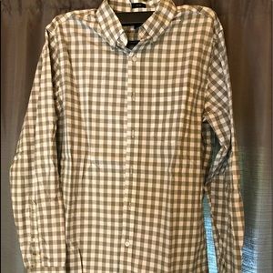 Men’s J. Crew Olive and White Gingham Shirt